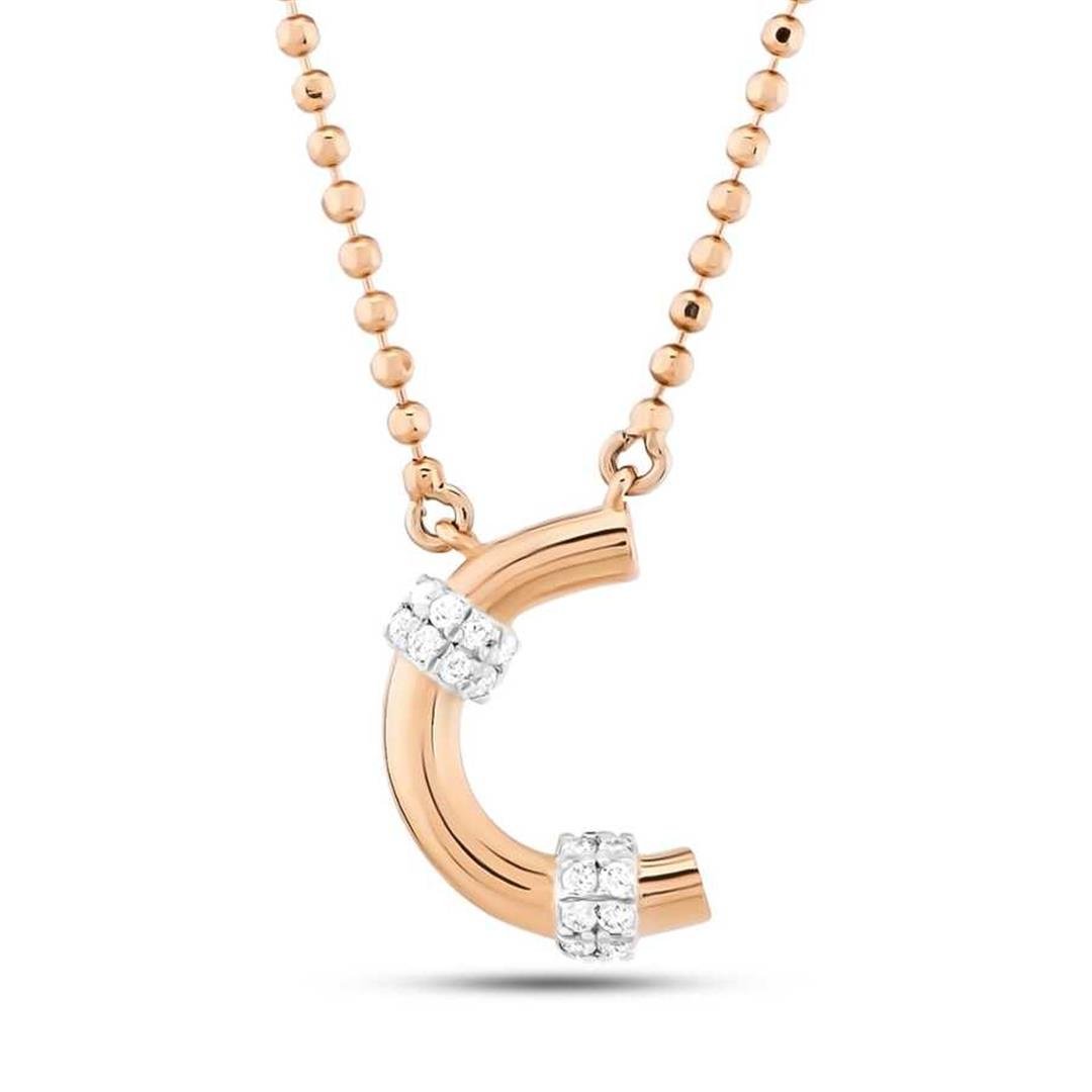 Pırlanta KolyePırlantalı Toplu Harf Altın Kolye-C- Penna Jewels