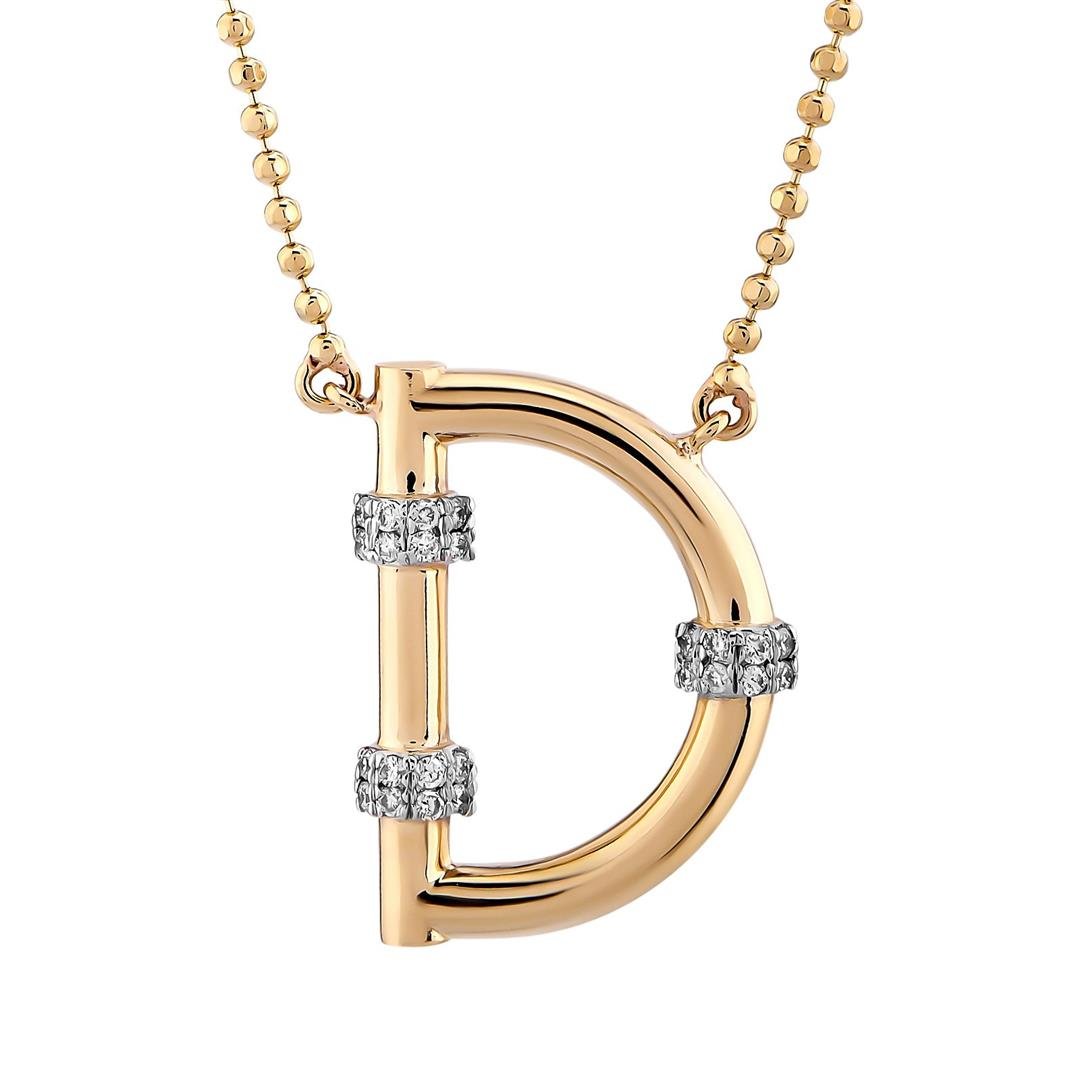 Pırlanta KolyePırlantalı Toplu Harf Altın Kolye-D- Penna Jewels