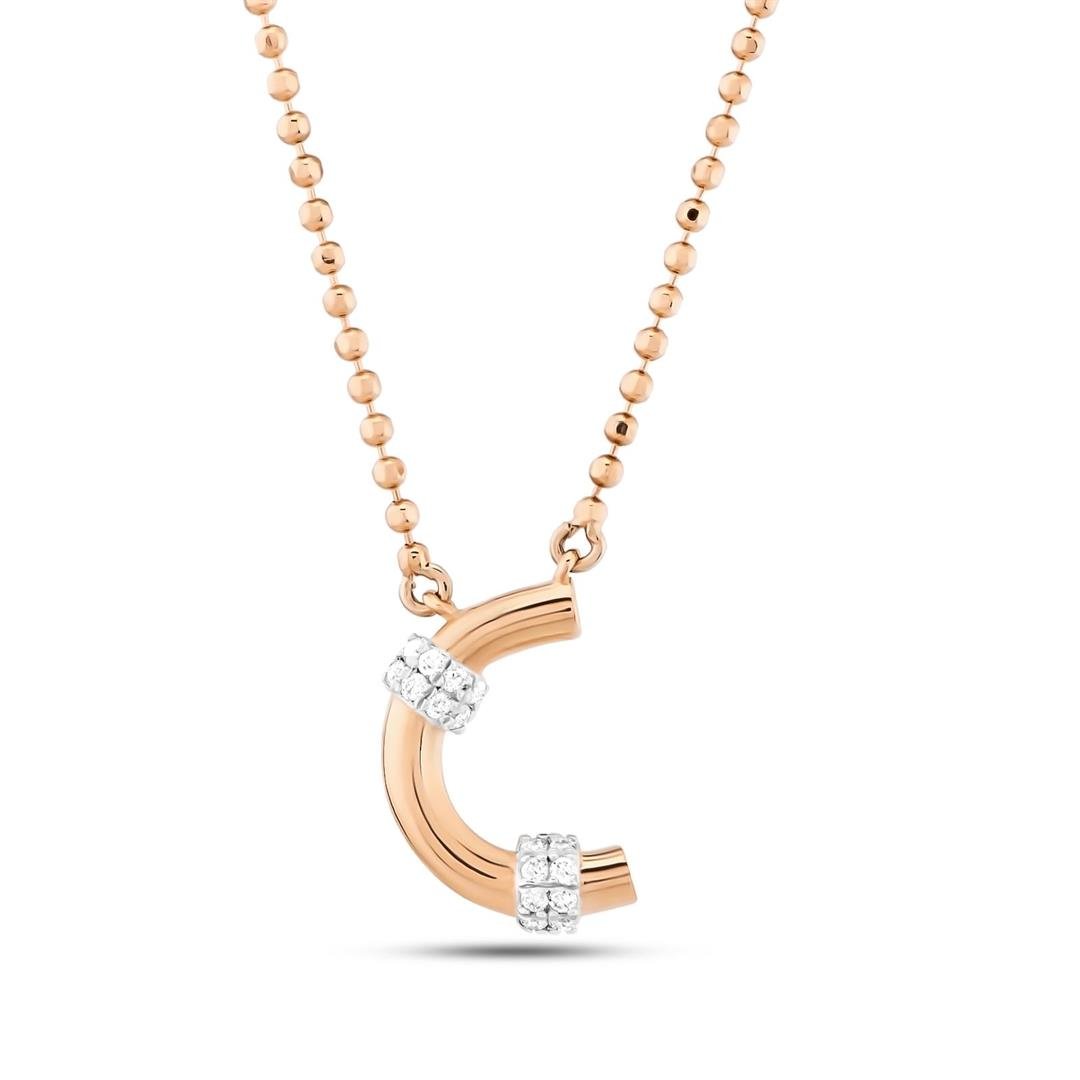 Pırlanta KolyePırlantalı Toplu Harf Altın Kolye-C- Penna Jewels