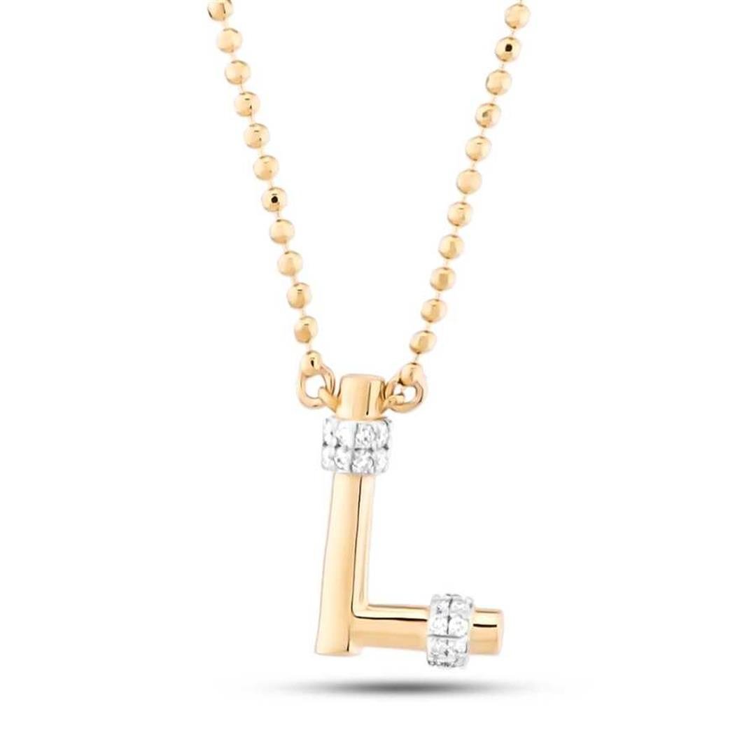 Pırlanta KolyePırlantalı Toplu Harf Altın Kolye-L- Penna Jewels
