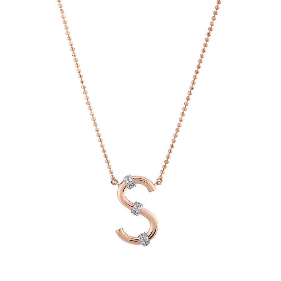 Pırlanta KolyePırlantalı Toplu Harf Altın Kolye-O- Penna Jewels