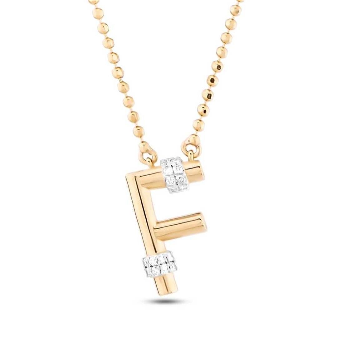 Pırlanta KolyePırlantalı Toplu Harf Altın Kolye-F- Penna Jewels