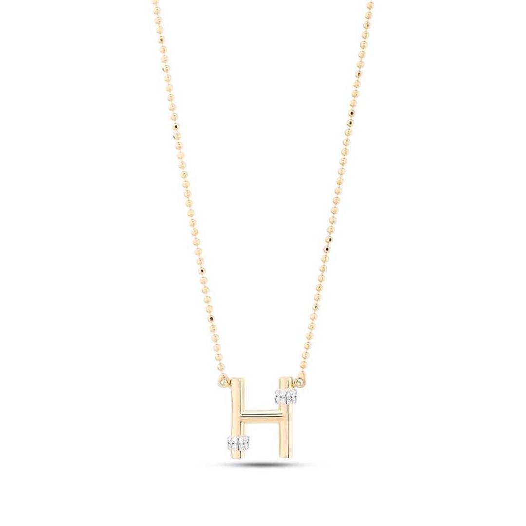 Pırlanta KolyePırlantalı Toplu Harf Altın Kolye-H- Penna Jewels
