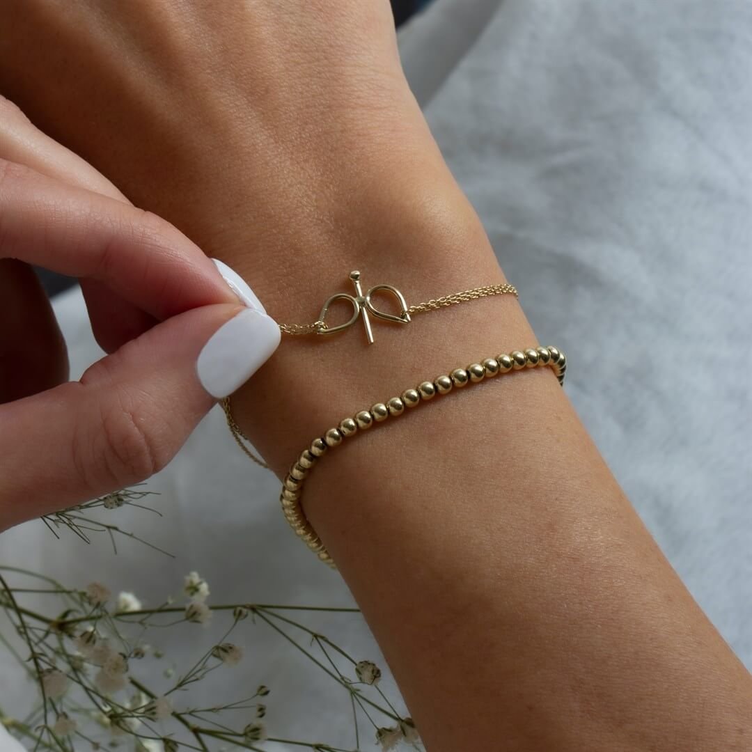 BilezikSıra Toplu Altın Bileklik – 3 mm – Mina - Penna Jewels