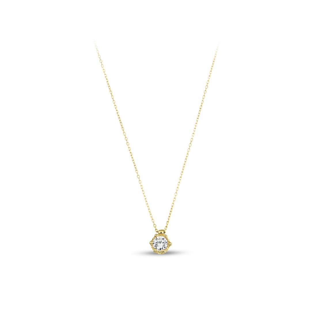 KolyeBeyaz Taşlı Altın Kolye  - Penna Jewels