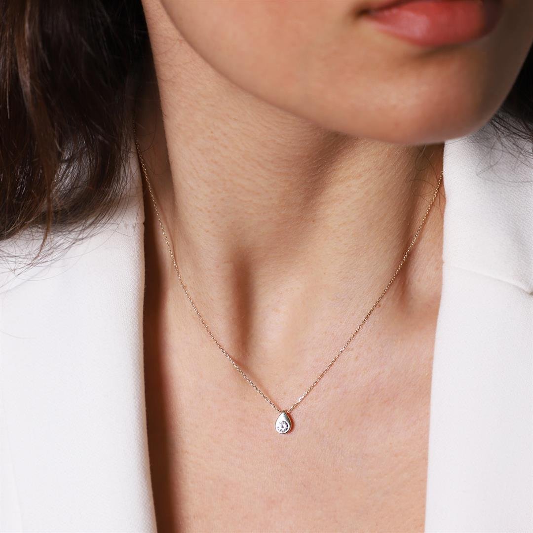 KolyeTek Taş Damla Altın Kolye - Penna Jewels