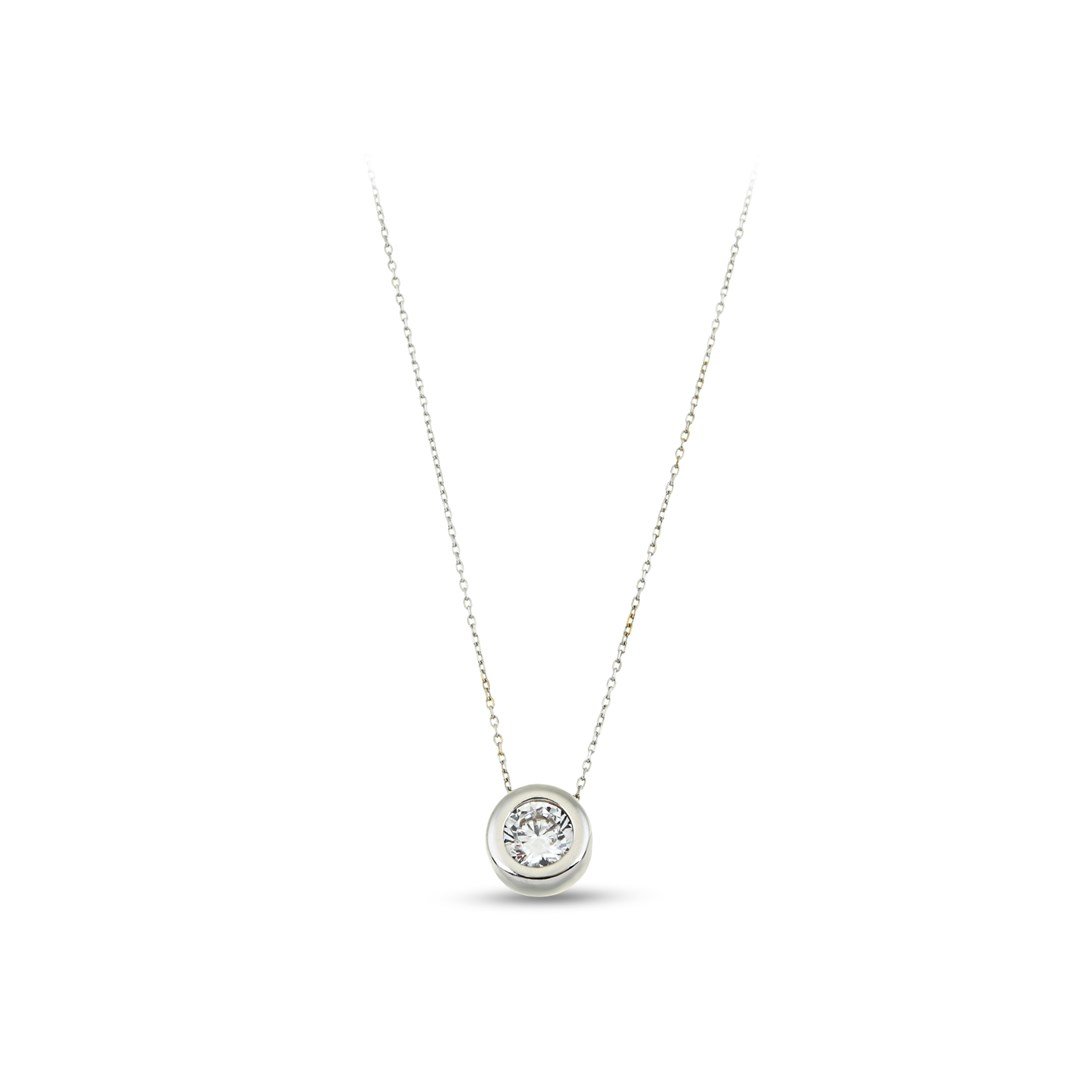 KolyeTek Taşlı Beyaz Altın Kolye  - Penna Jewels