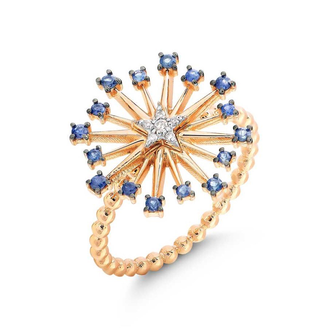 Pırlanta YüzükTempus 0.30 ct Pırlanta ve Safir Yüzük - Penna Jewels