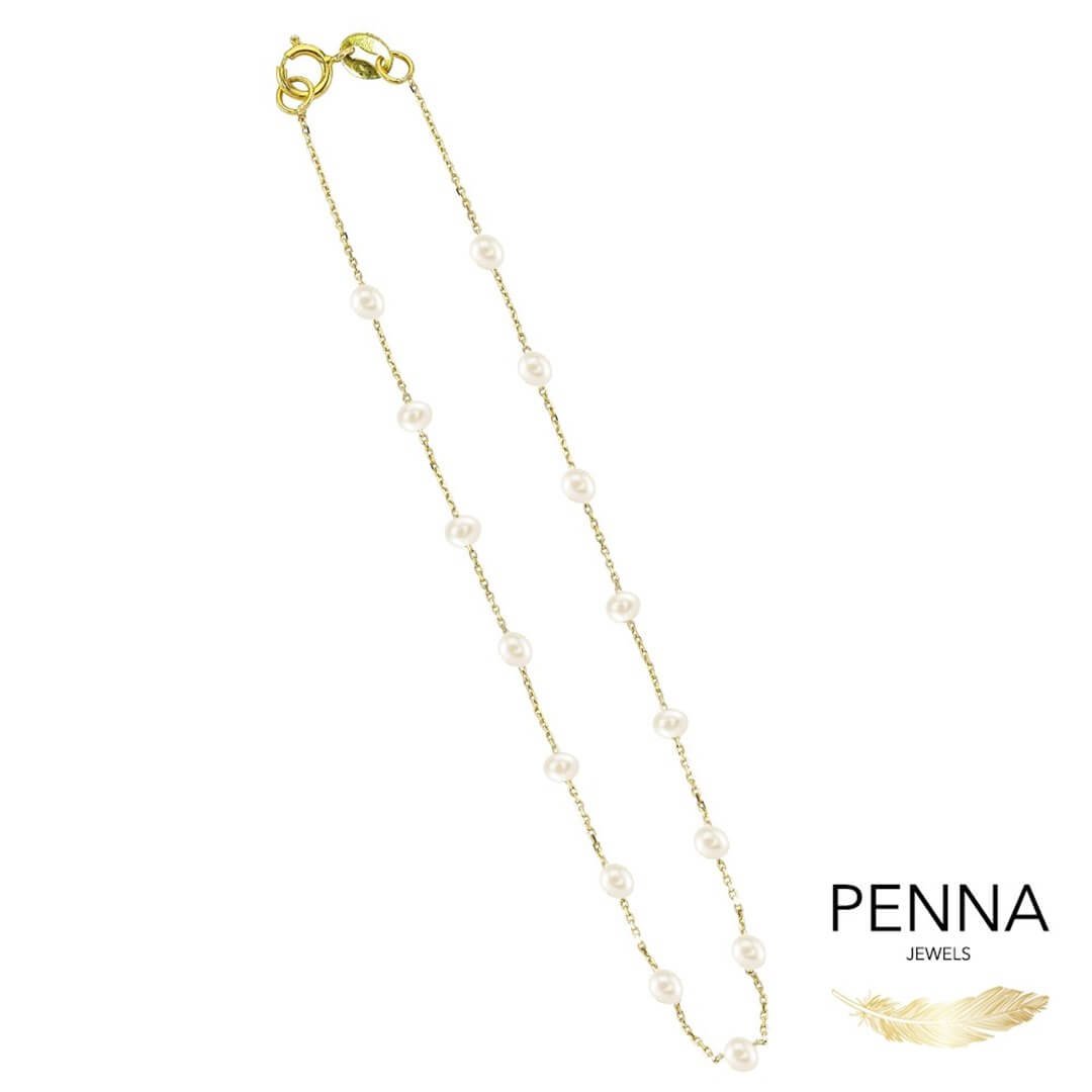Perla Mini İnci Sıralı Altın Bileklik