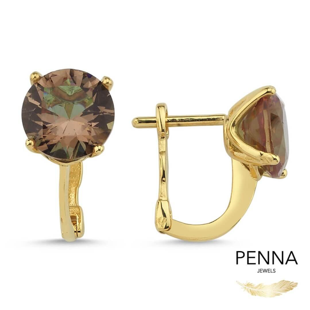 Zultanit Büyük Yuvarlak Küpe