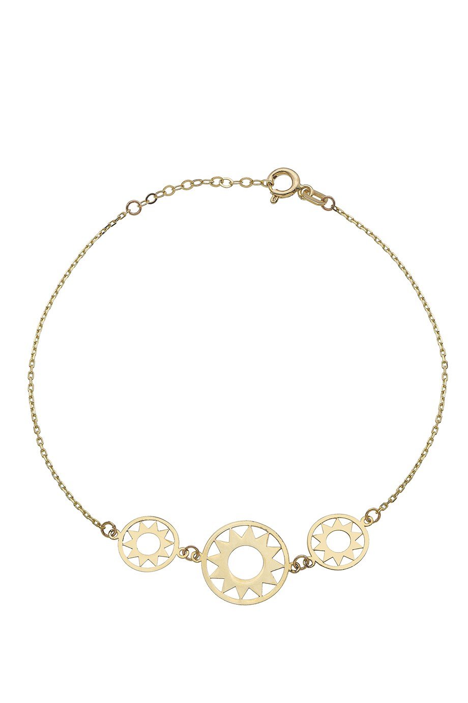 14 Ayar Altın 3 Yuvarlak Şık Kadın Bileklik