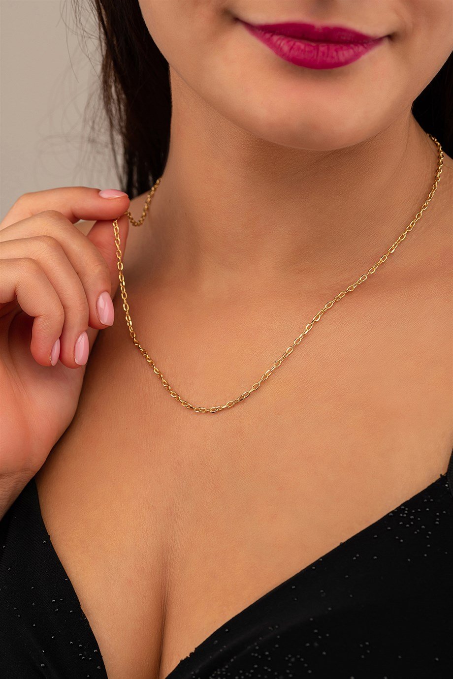 14 Ayar Altın 50 Cm Zincir Kadın Kolye