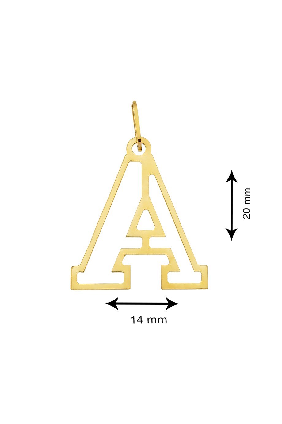 14 AYAR ALTIN A HARFİ KADIN KOLYE UCU