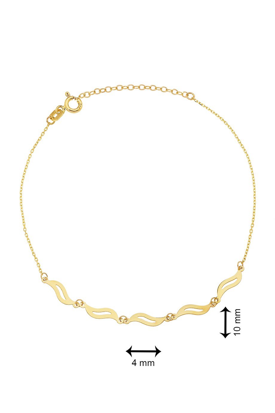 14 Ayar Altın Beşli Modern ve Şık Dalga Bileklik