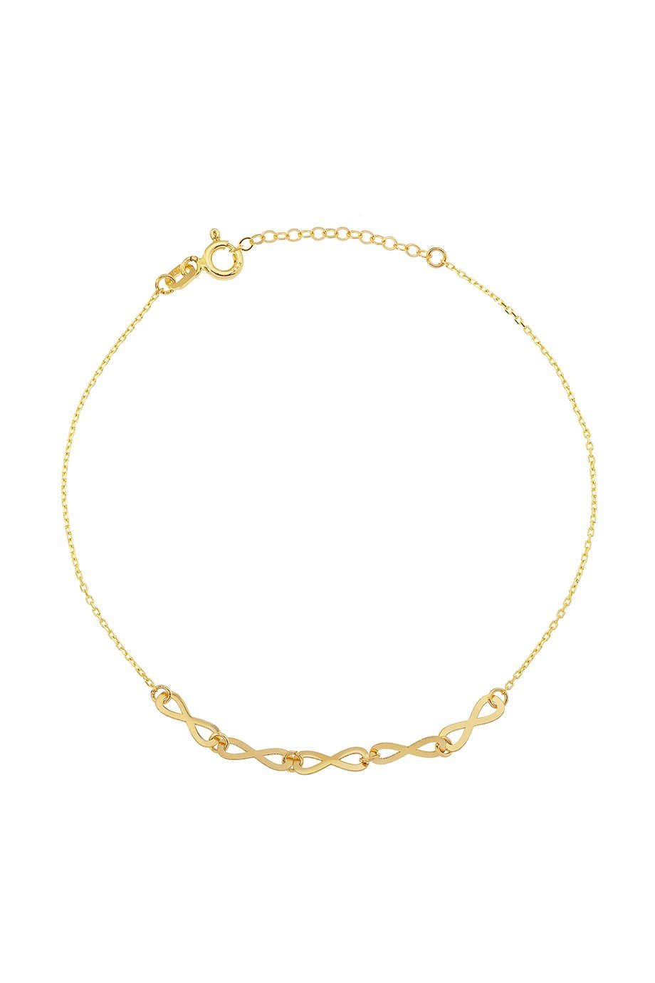 14 Ayar Altın Beşli Modern ve Şık Sonsuzluk Bileklik