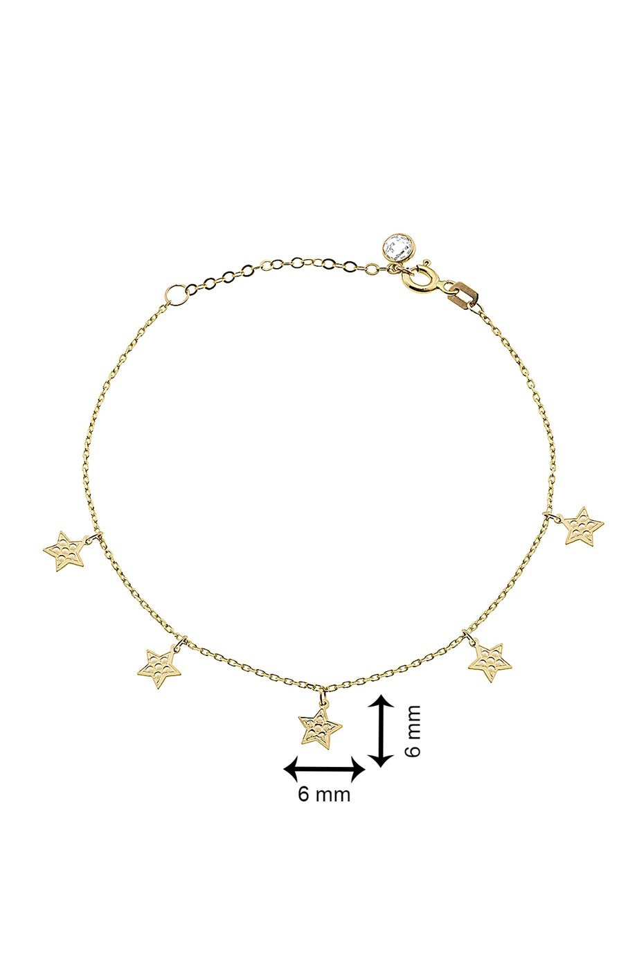 14 Ayar Altın Beşli Yıldız Bileklik