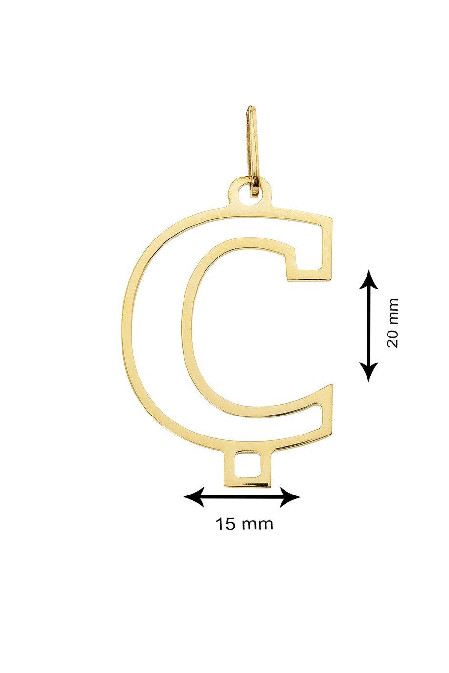 14 AYAR ALTIN Ç HARFİ KADIN KOLYE UCU