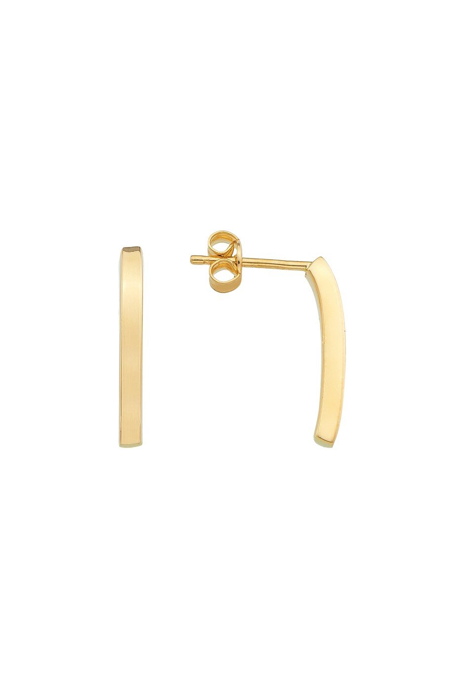 14 Ayar Altın Dikdörtgen Model Sade Şık Küpe