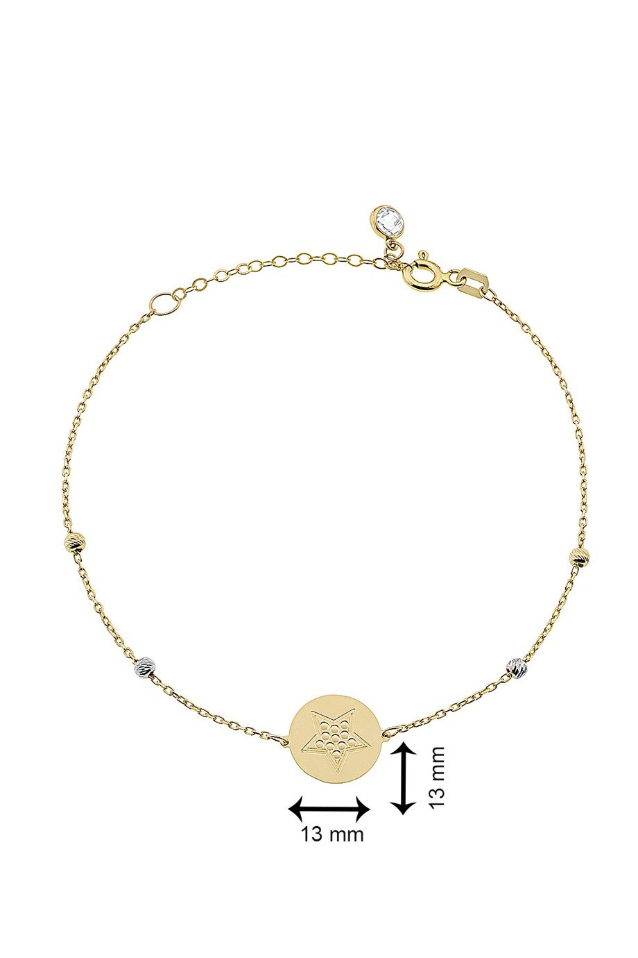 14 Ayar Altın Dorica Toplu Yıldız Bayan Bileklik