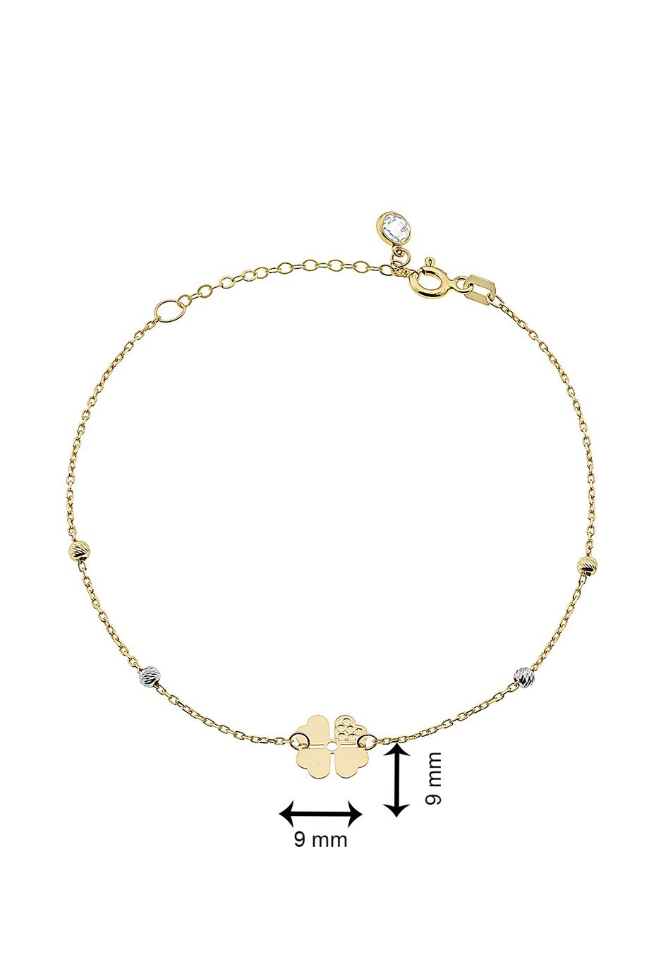 14 Ayar Altın Dorica Toplu Yonca Kadın Bileklik