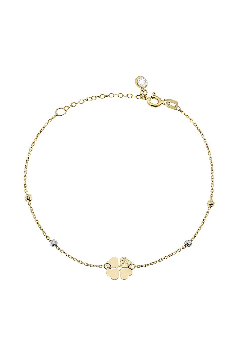 14 Ayar Altın Dorica Toplu Yonca Kadın Bileklik