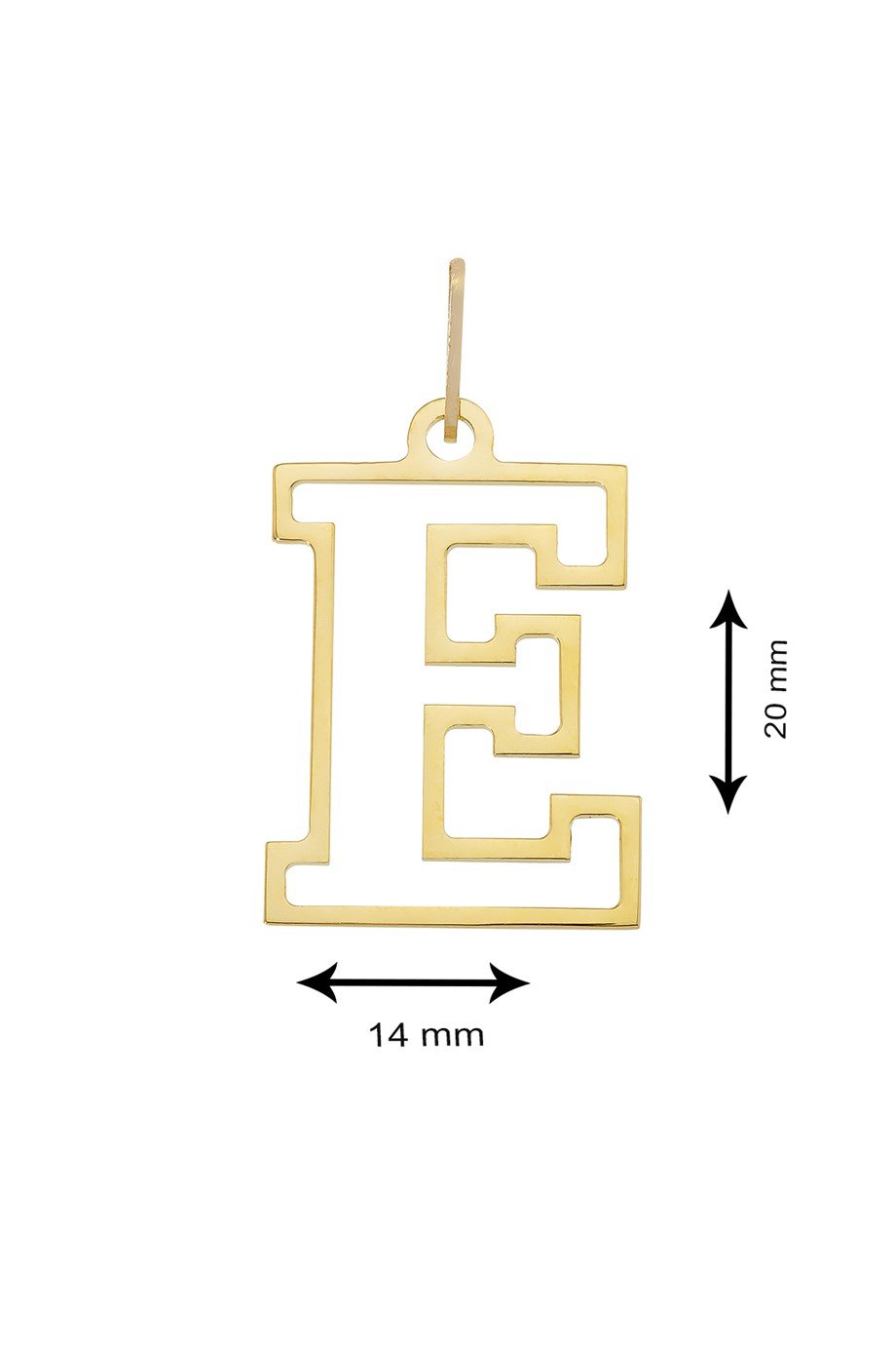 14 AYAR ALTIN E HARFİ KADIN KOLYE UCU