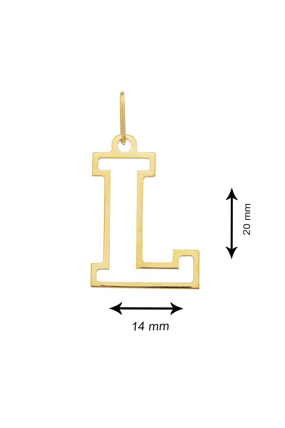 14 AYAR ALTIN L HARFİ KADIN KOLYE UCU