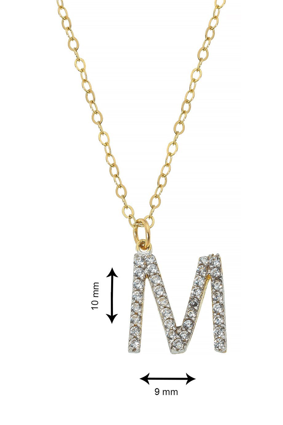 14 Ayar Altın M Harf Kadın Kolye