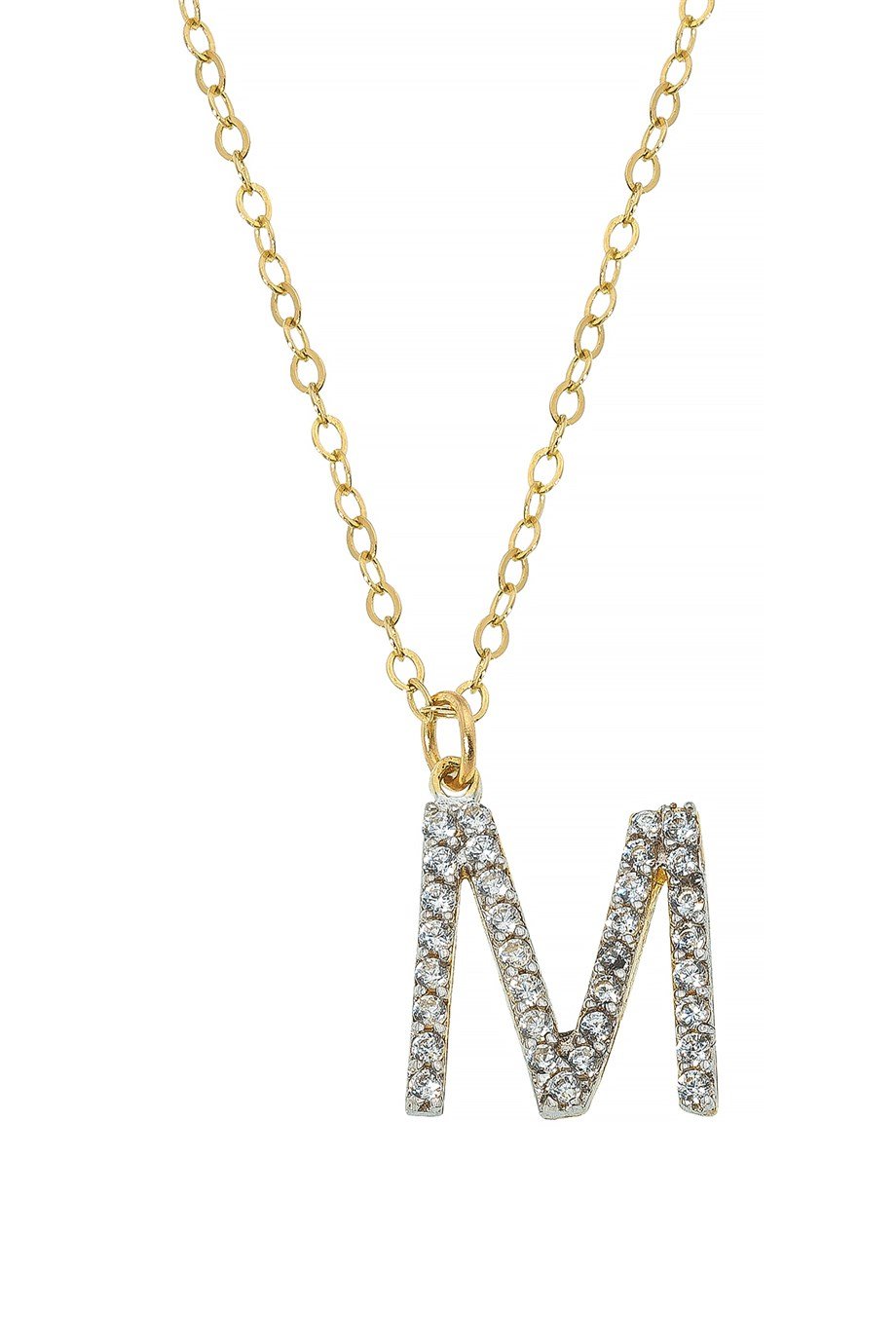 14 Ayar Altın M Harf Kadın Kolye