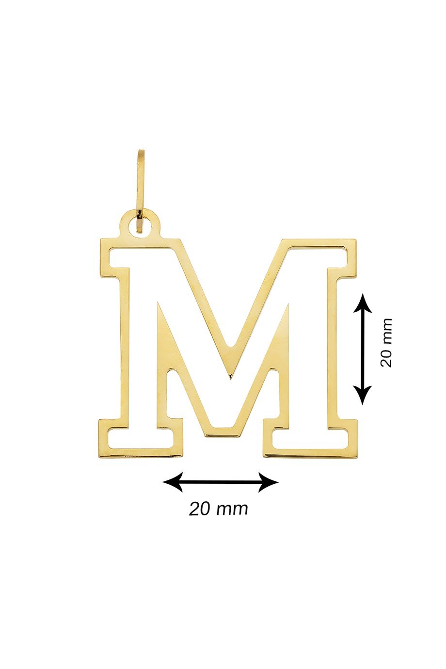 14 AYAR ALTIN M HARFİ KADIN KOLYE UCU