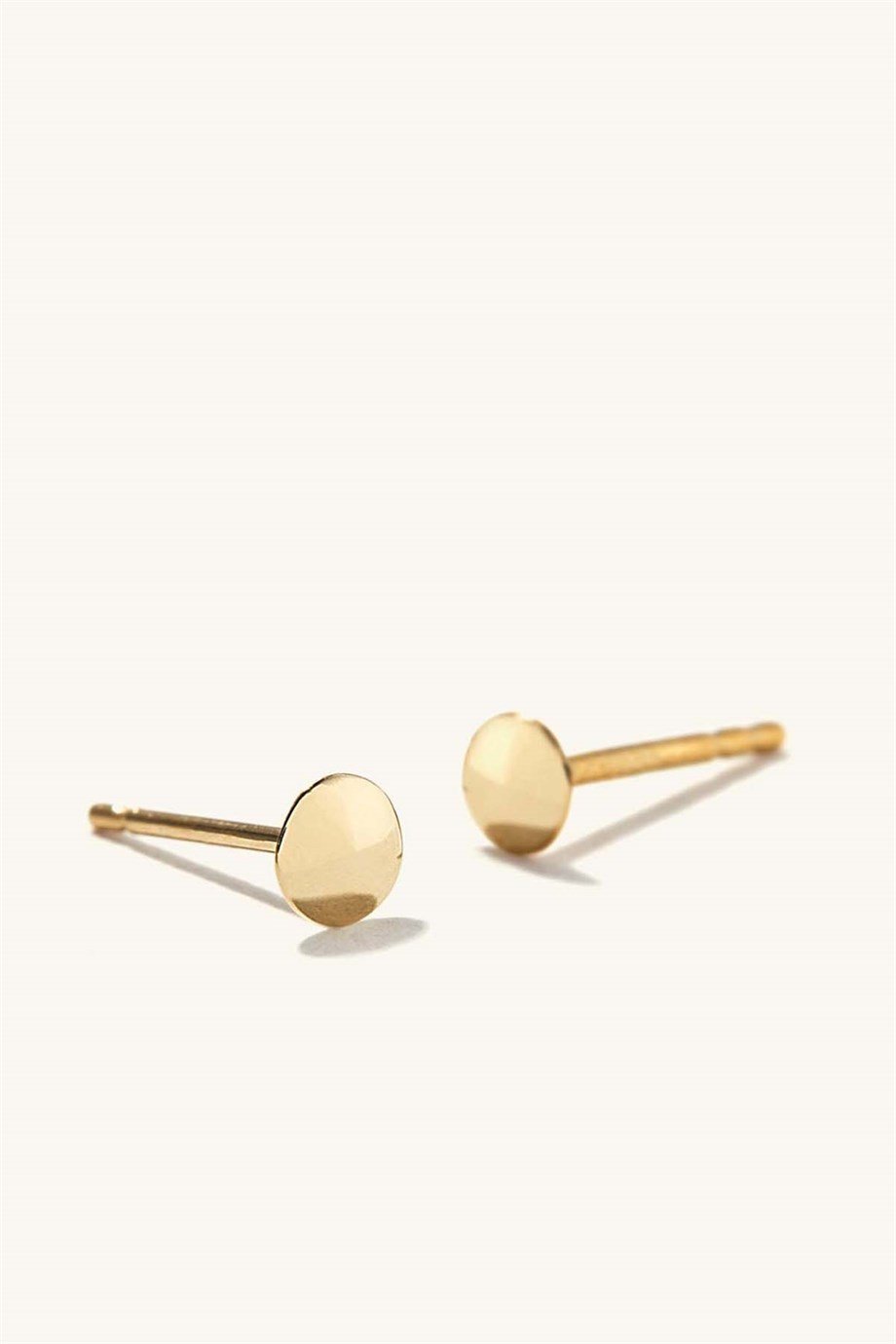 14 Ayar Altın Minimalist Yuvarlak Küpe