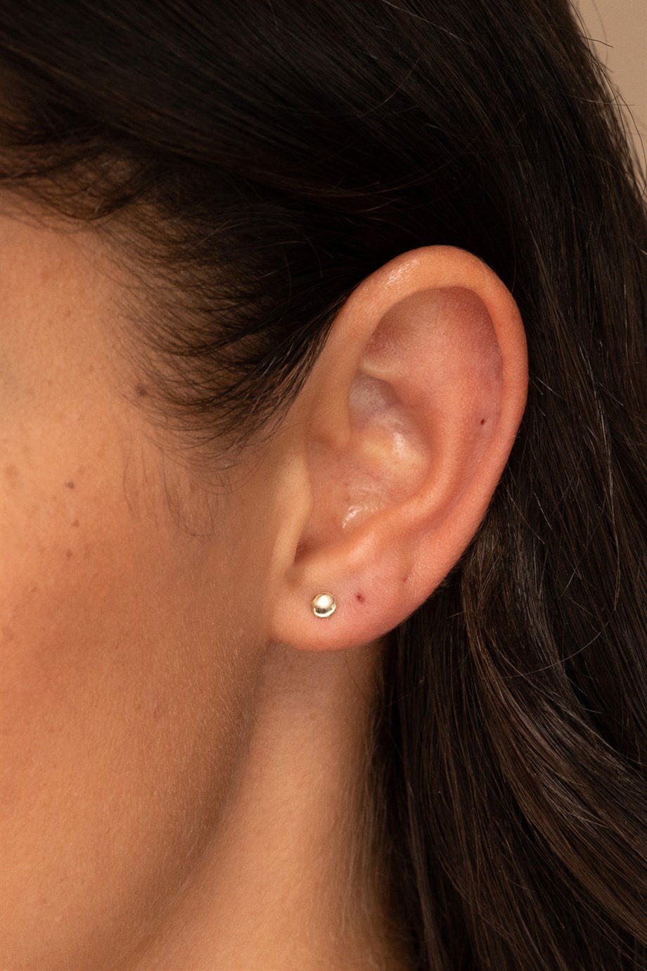 14 Ayar Altın Minimalist Yuvarlak Küpe