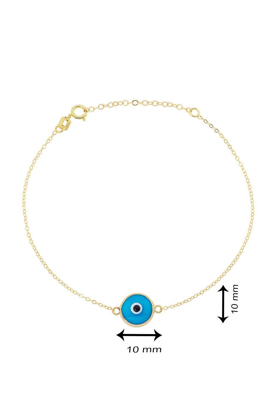 14 Ayar Altın Nazar Bileklik Turkuaz Bileklik