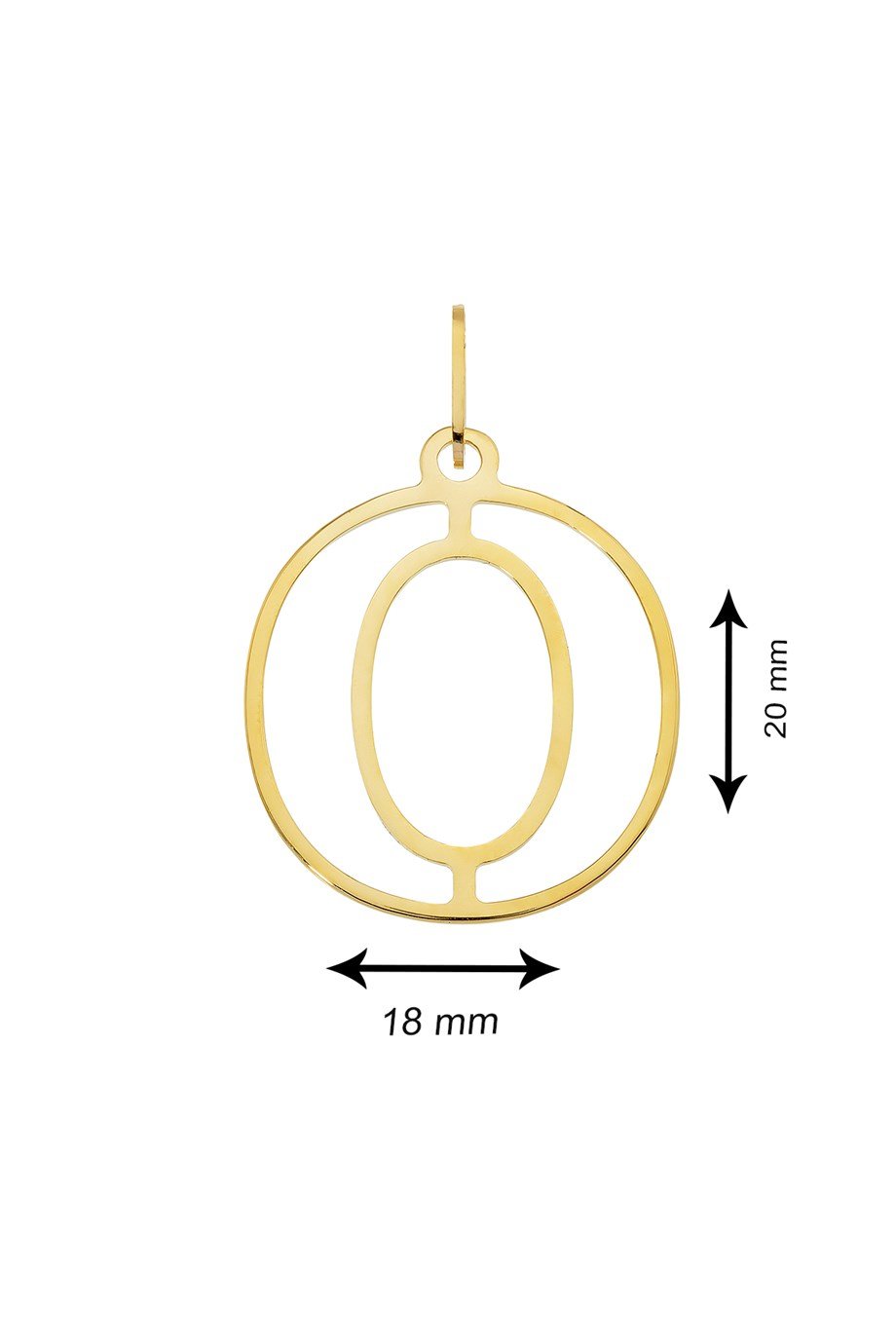 14 AYAR ALTIN O HARFİ KADIN KOLYE UCU