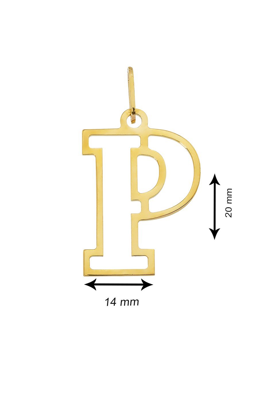 14 AYAR ALTIN P HARFİ KADIN KOLYE UCU