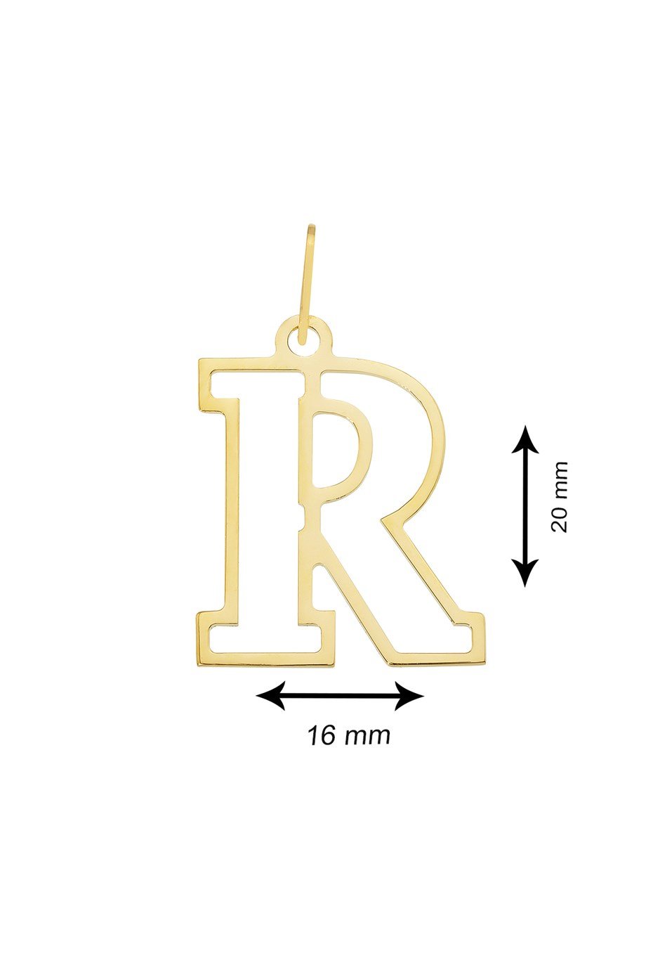14 AYAR ALTIN R HARFİ KADIN KOLYE UCU