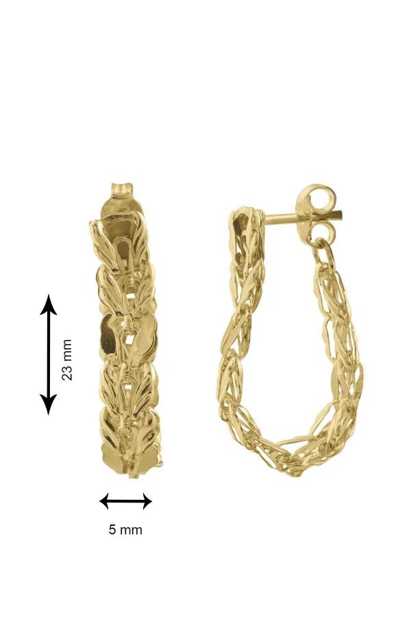 14 Ayar Altın Sallantılı Başak Kadın Küpe