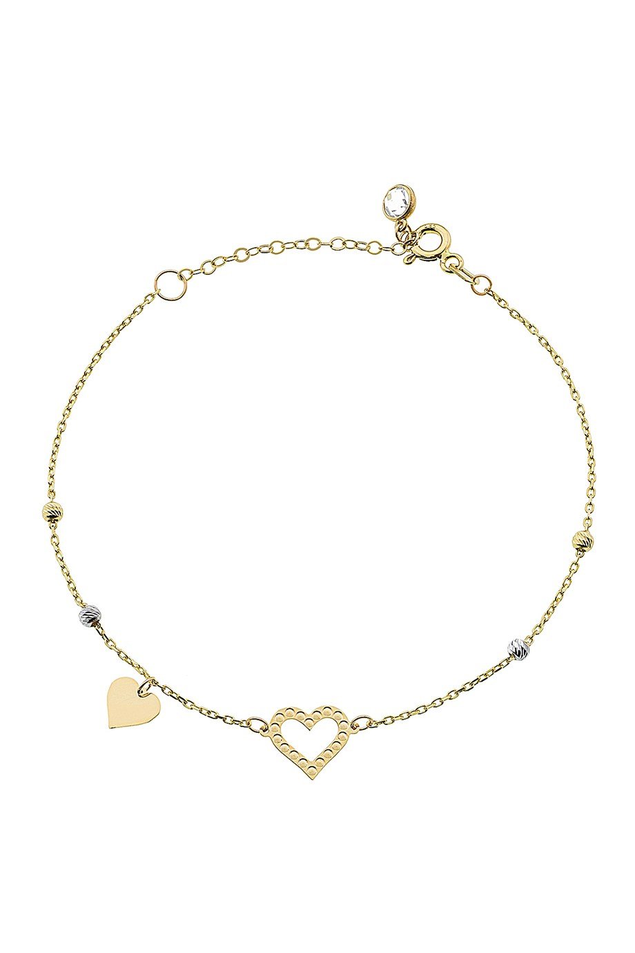 14 Ayar Altın Sallantılı Kalp Bayan Bileklik