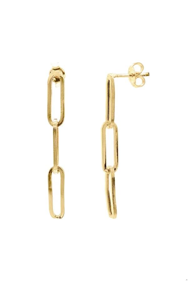 14 Ayar Altın Sallantılı Üçlü Ataç Kadın Küpe