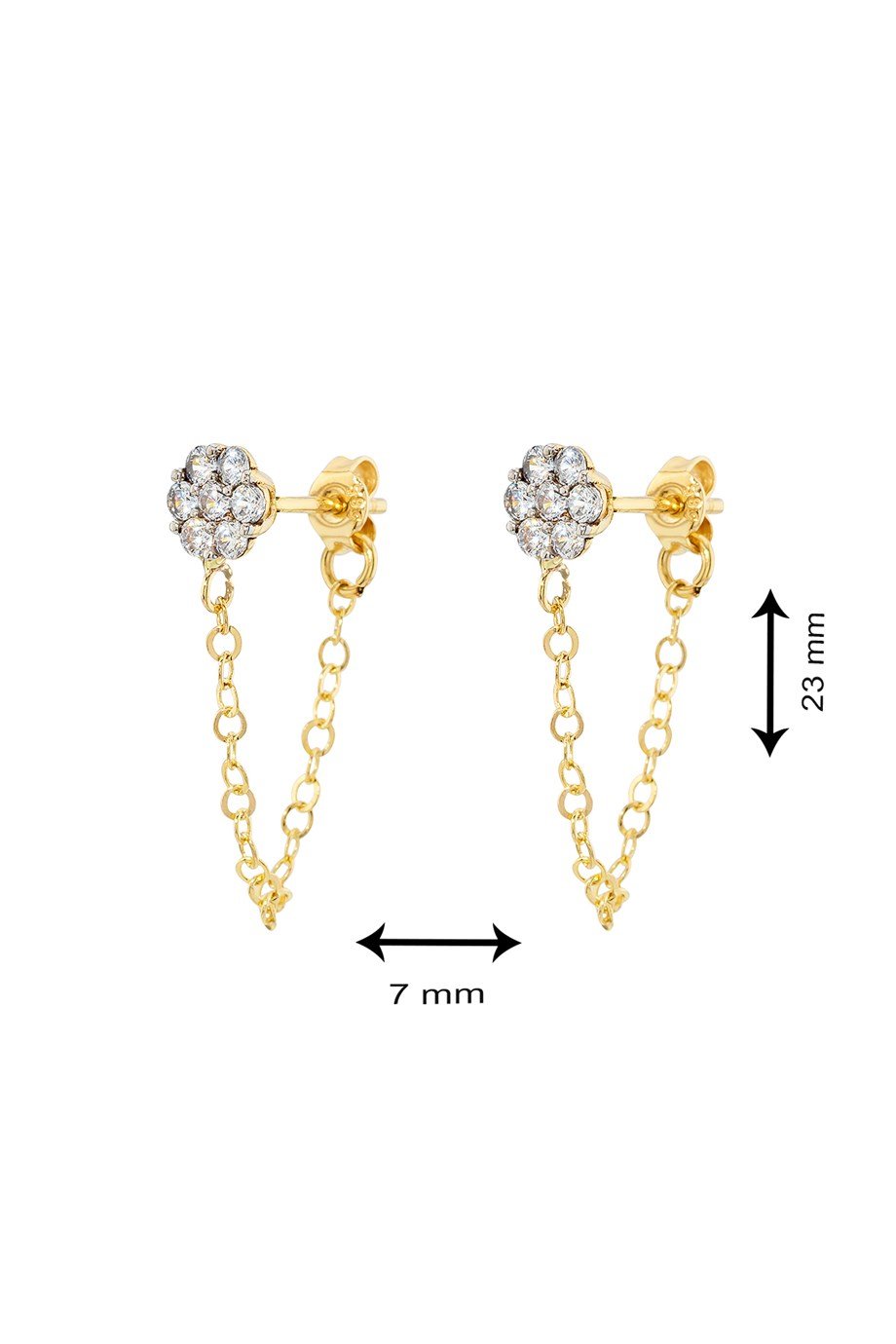 14 Ayar Altın Şıkır Şıkır Sallantılı Çiçek Küpe