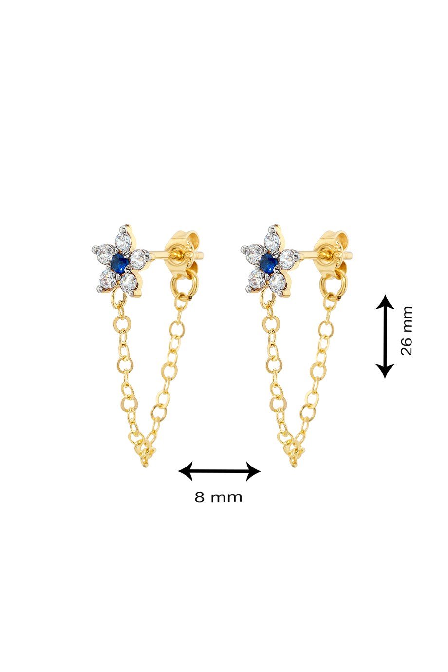 14 Ayar Altın Şıkır Şıkır Sallantılı Çiçek Küpe