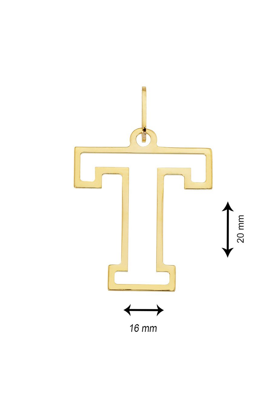 14 AYAR ALTIN T HARFİ KADIN KOLYE UCU
