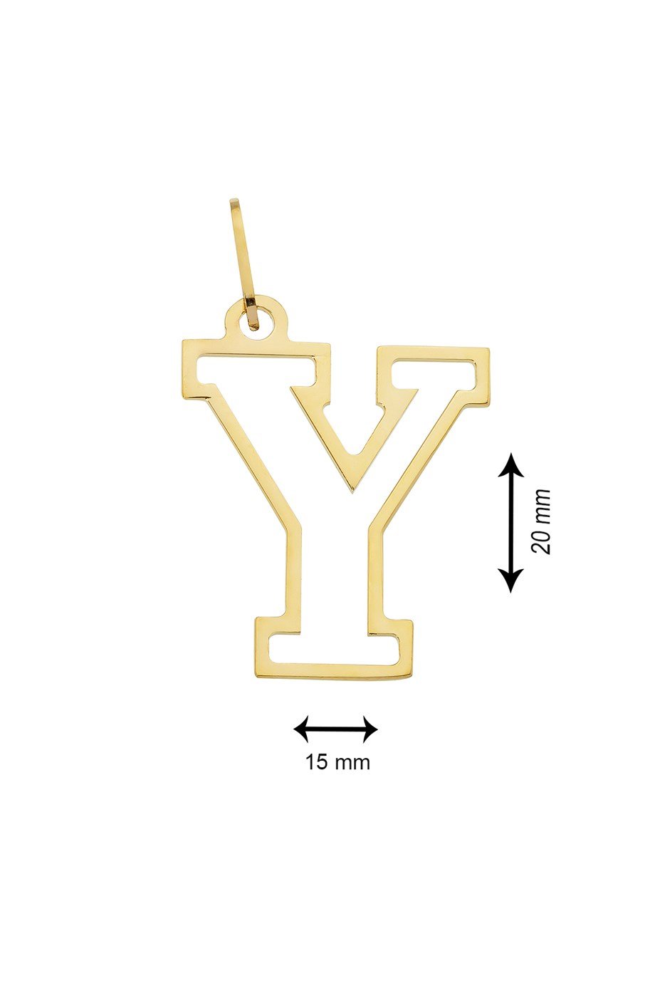 14 AYAR ALTIN Y HARFİ KADIN KOLYE UCU