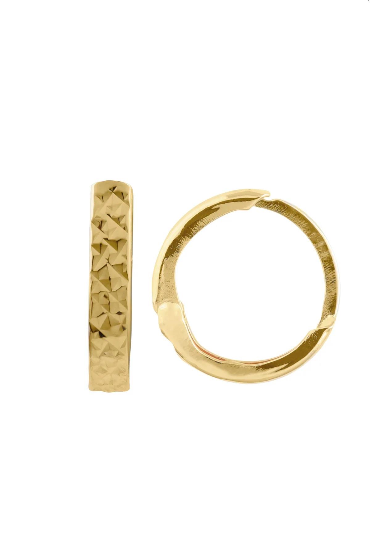 14 Ayar Altın Yuvarlak Kalemli Kadın Küpe