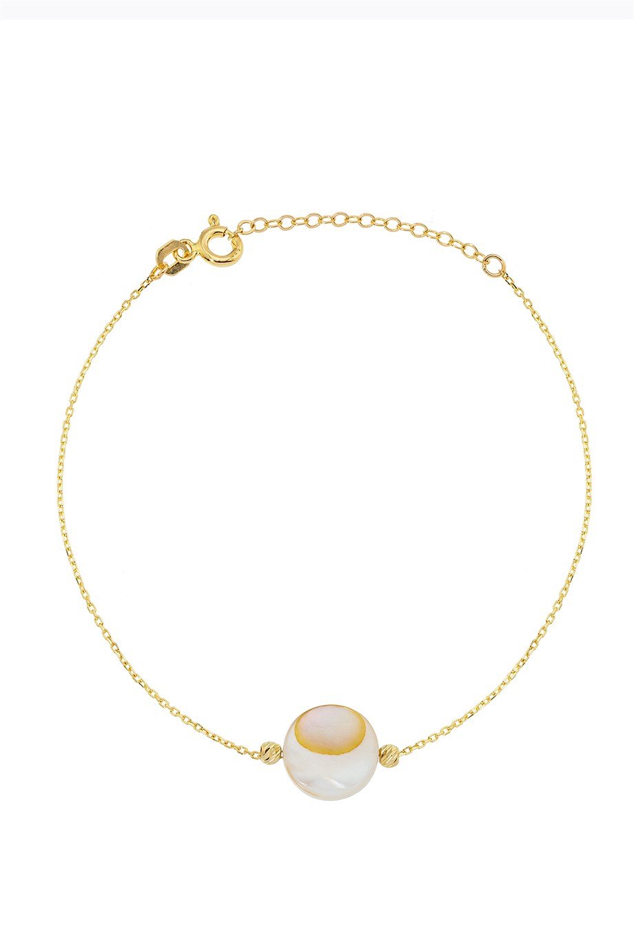 14 Ayar Altın Yuvarlak Sedef Bileklik