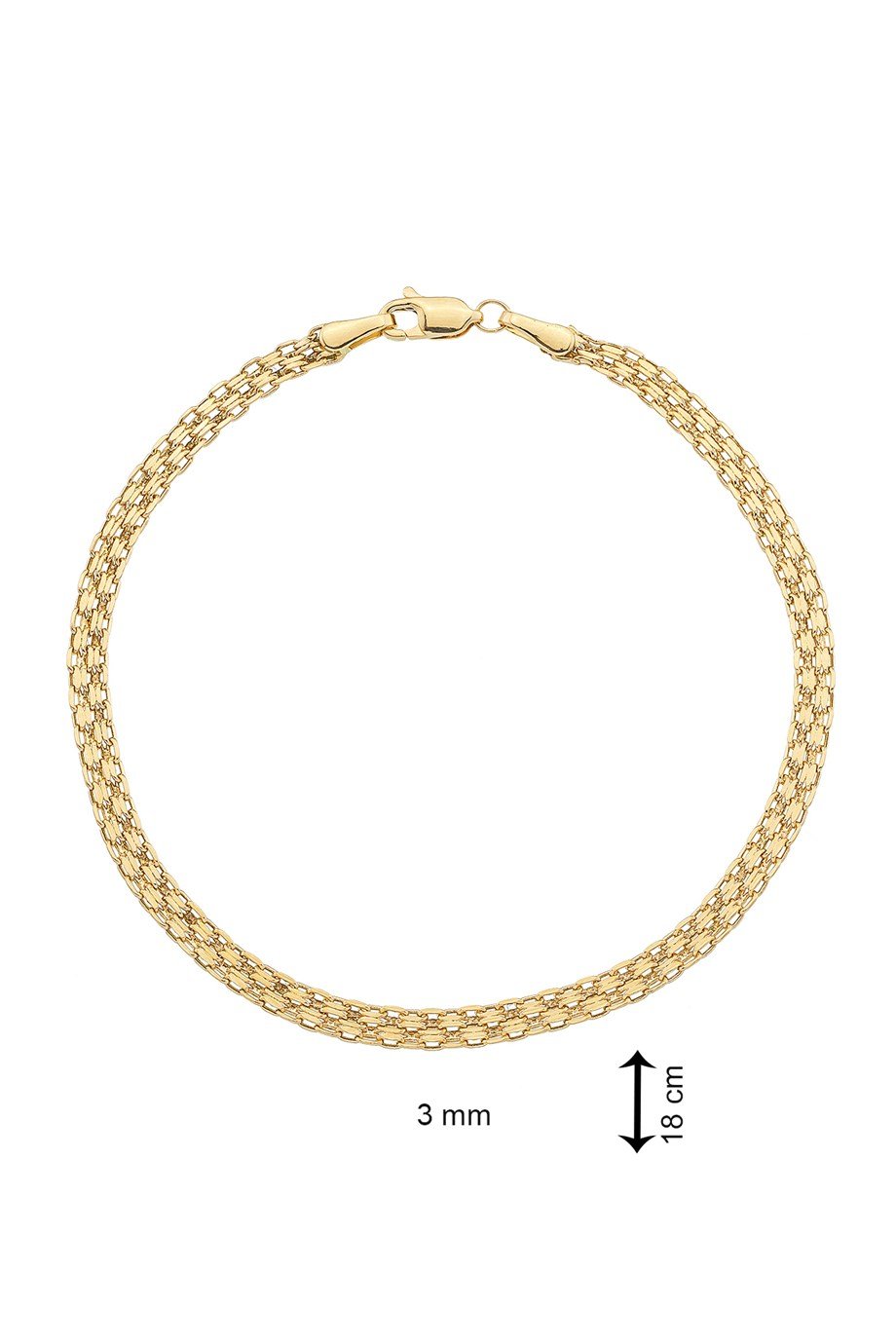 14 Ayar Altın Zincir Şık Bileklik