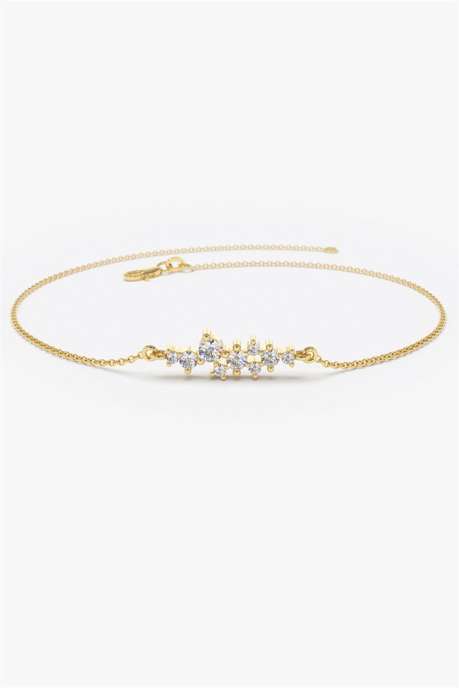 14 Ayar Altın Zirkon Taşlı Zarif Şık Bileklik