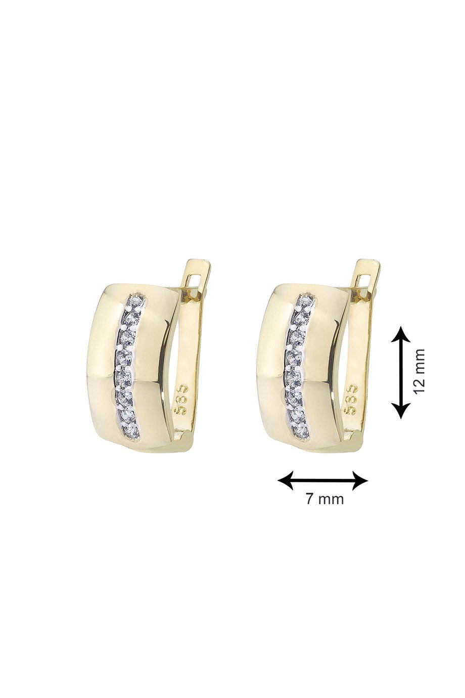 Altın 14 Ayar Çizgi Küpe 