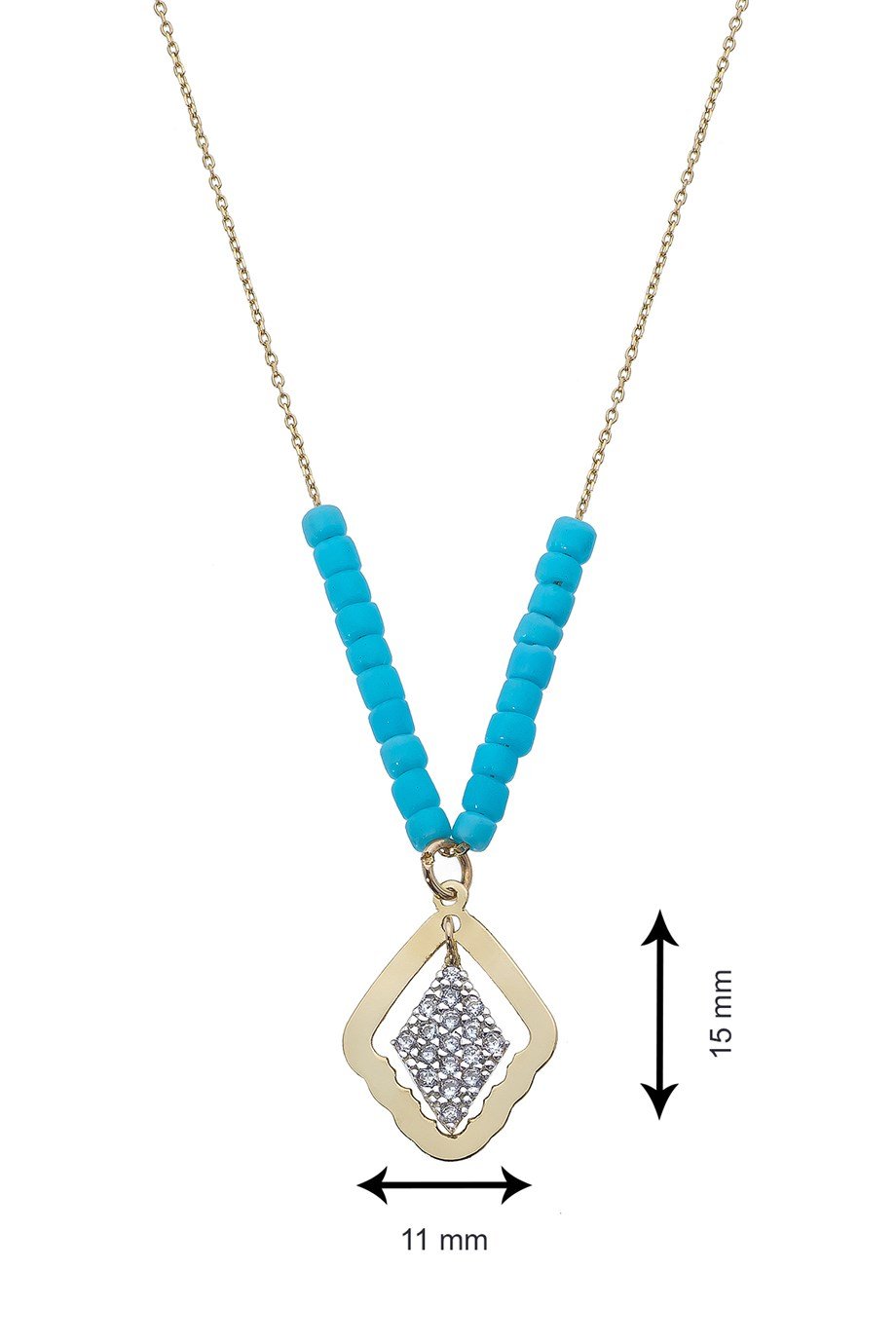 Altın Dışı Parlak Içi Zirkon Taşlı Kadın Kolye 