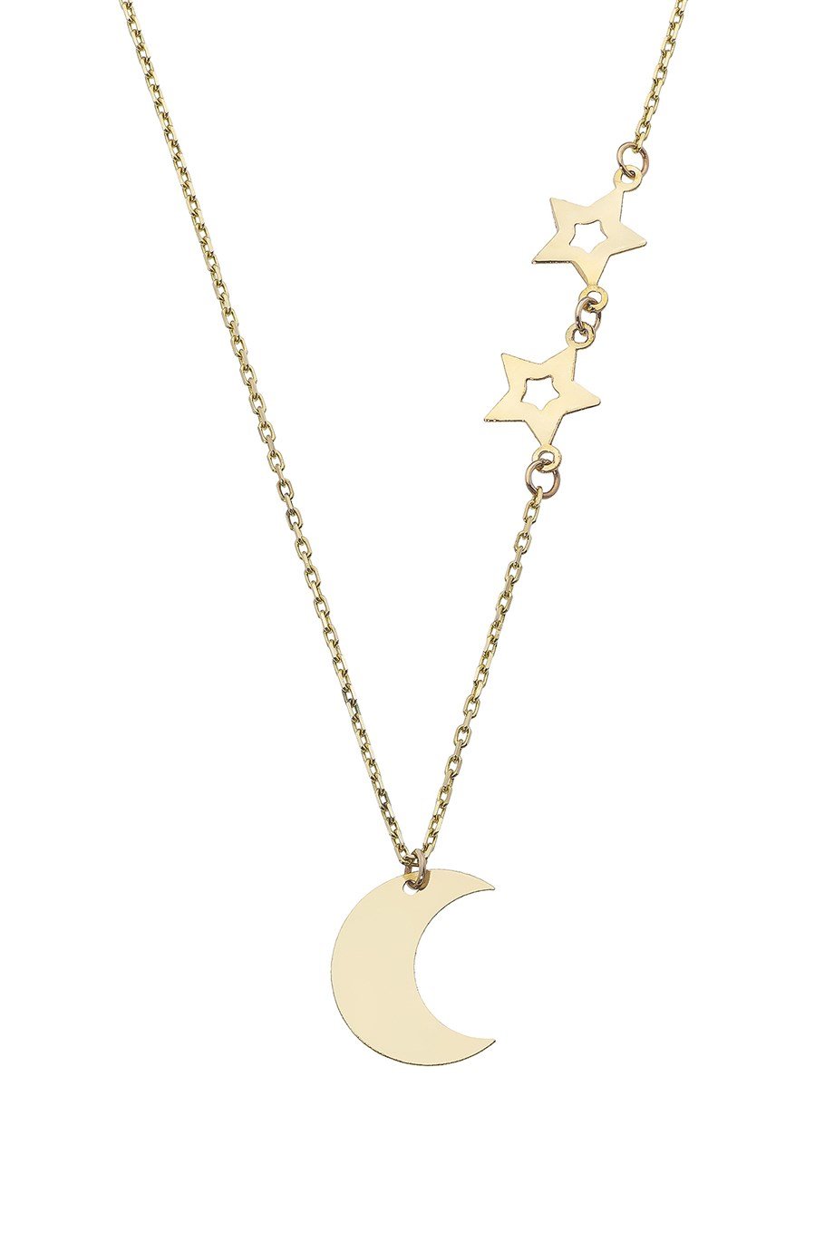 Ay Yıldızlar 14 Ayar Altın Kolye Kadın Kolye